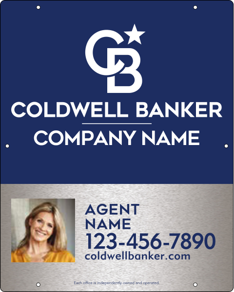 Agent Photo Hanging Sign Panel, 30h x 24w, 3MM Brushed Aluminum Composite