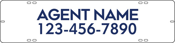 Agent Name Sign Rider, 6h x 24w, Steel