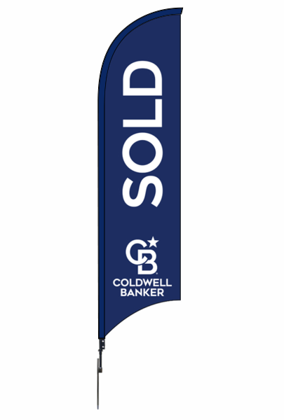 Real Estate SOLD FEATHER FLAG AND POLE, 12-foot