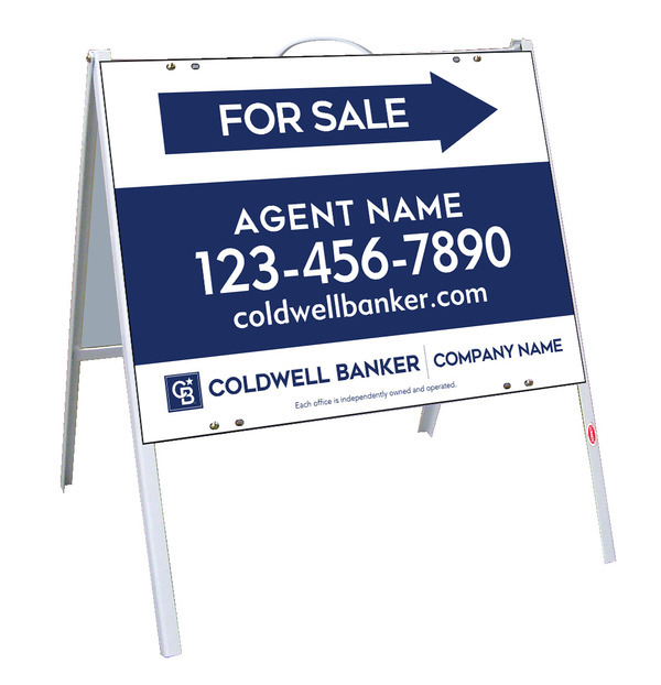 A-Frame and Agent For Sale Sign Panel Unit, 18h x 24w, .050 Poly