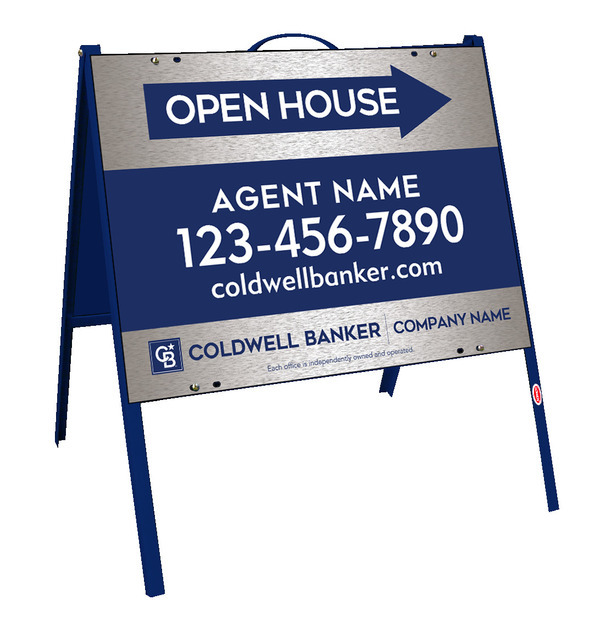 A-Frame and Agent Open House Sign Panel Unit, 18h x 24w, .050 Poly