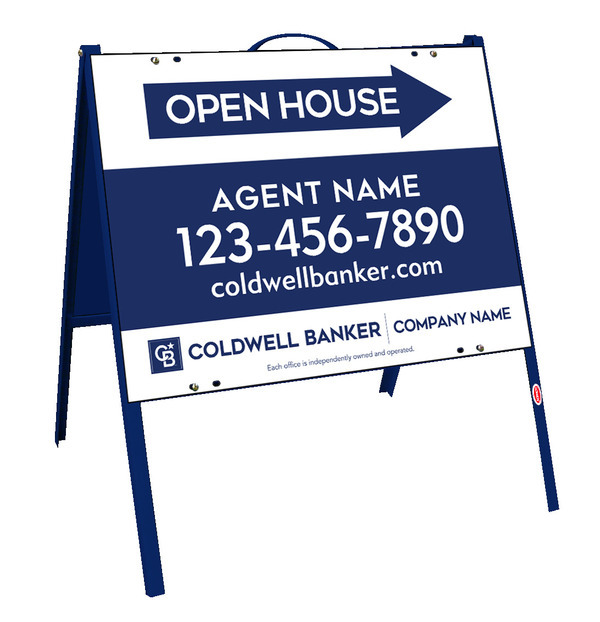 A-Frame and Agent Open House Sign Panel Unit, 18h x 24w, .050 Poly