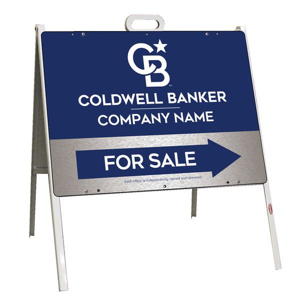 A-Frame and Office For Sale Sign Panel Unit, 18h x 24w, Brushed Aluminum Composite