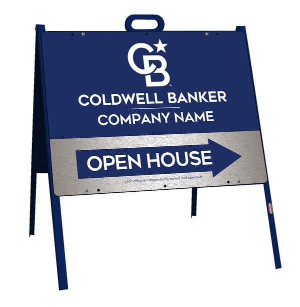 A-Frame and Office Open House Sign Panel Unit, 18h x 24w, Brushed Aluminum Composite