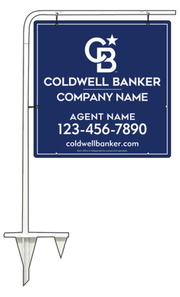 Tubular Stake and Agent Sign Panel Unit, 24h x 24w, .063 Aluminum