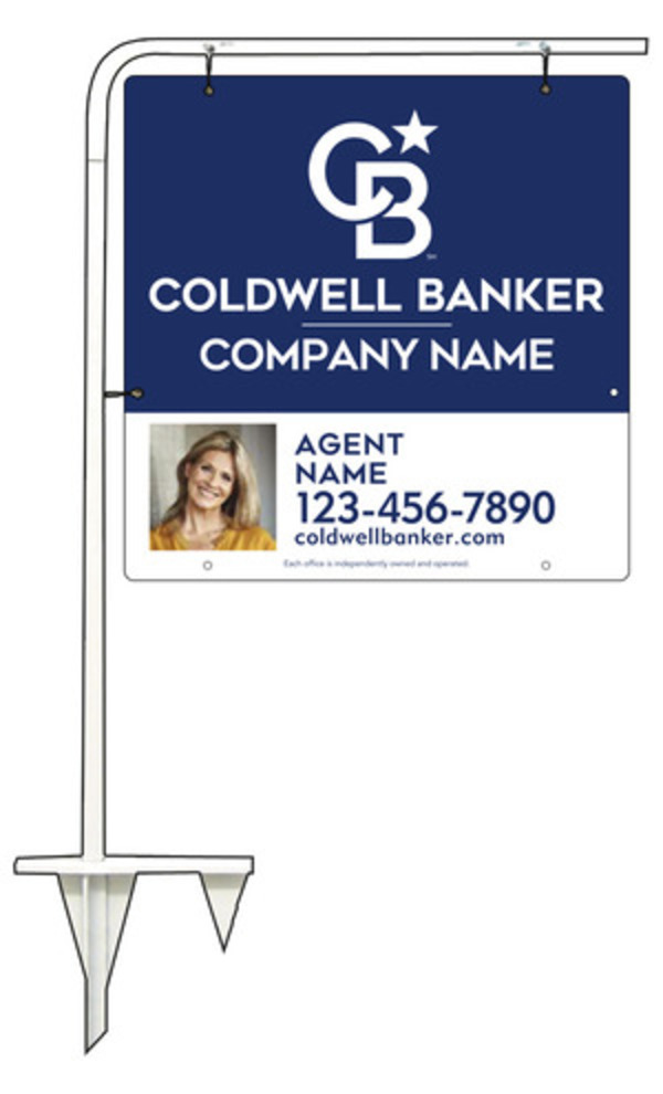 Tubular Stake and Agent Photo Sign Panel Unit, 24h x 24w, .063 Aluminum