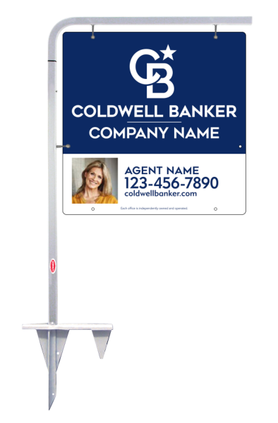 Tubular Stake and Agent Photo Sign Panel Unit, 24h x 24w, 3MM Aluminum Composite