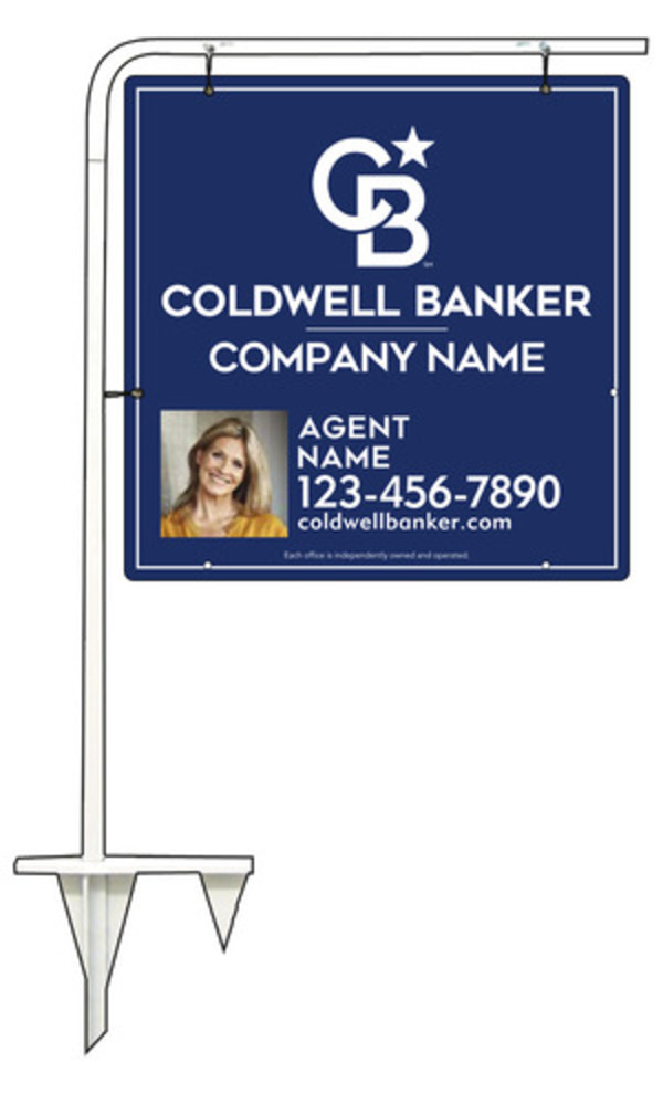 Tubular Stake and Agent Photo Sign Panel Unit, 24h x 24w, .063 Aluminum