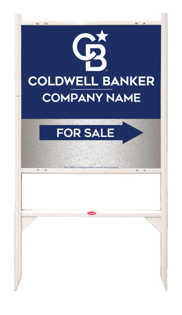 Angle Iron Frame and Office For Sale Sign Panel Unit, 24h x 24w, Brushed Aluminum Composite
