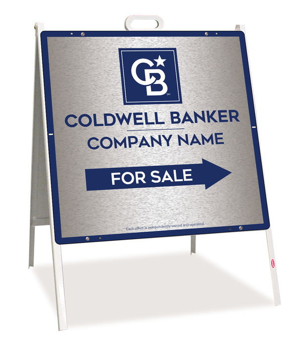 A-Frame and Office For Sale Sign Panel Unit, 24h x 24w, Brushed Aluminum Composite
