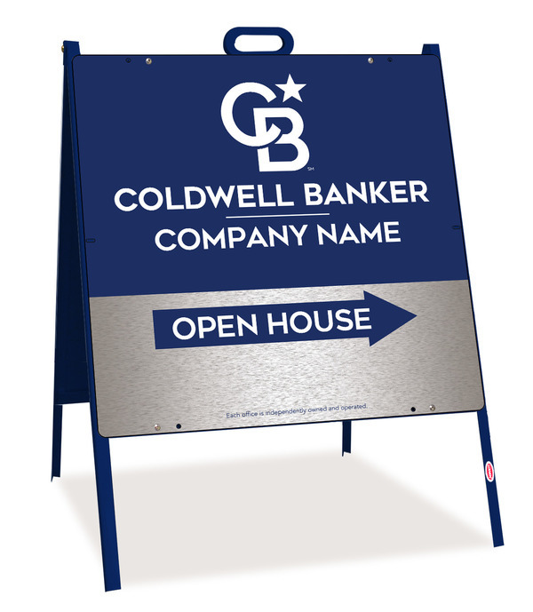 A-Frame and Office Open House Sign Panel Unit, 24h x 24w, Brushed Aluminum Composite