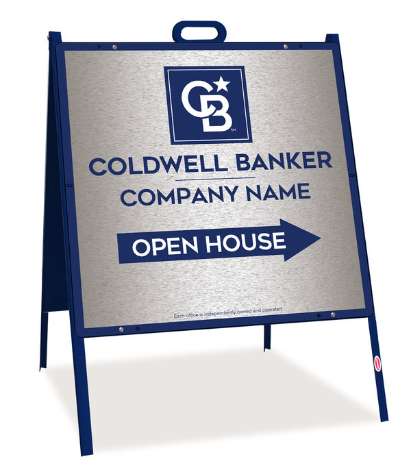 A-Frame and Office Open House Sign Panel Unit, 24h x 24w, Brushed Aluminum Composite