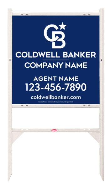 Angle Iron Frame w 2 Rider Inserts and Agent Sign Panel Unit, 24h x 24w, 3MM Aluminum Composite