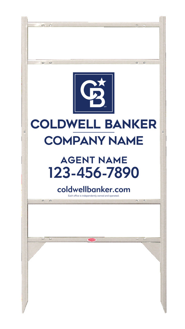 Angle Iron Frame w 2 Rider Inserts and Agent Sign Panel Unit, 24h x 24w, .040 Aluminum