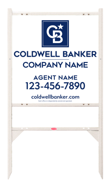 Angle Iron Frame w 2 Rider Inserts and Agent Sign Panel Unit, 24h x 24w, 3MM Aluminum Composite