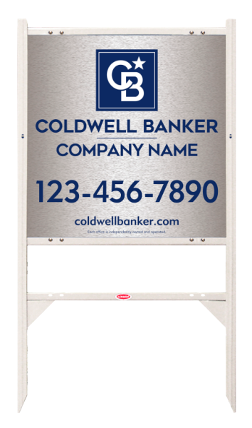 Angle Iron Frame w 2 Rider Inserts and Office Sign Panel Unit, 24h x 24w, Brushed Aluminum Composite