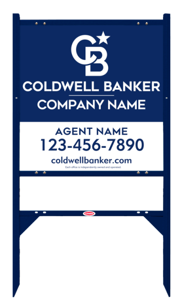 Angle Iron Frame w 2 Rider Inserts and Agent Sign Panel Unit, 24h x 24w, Steel