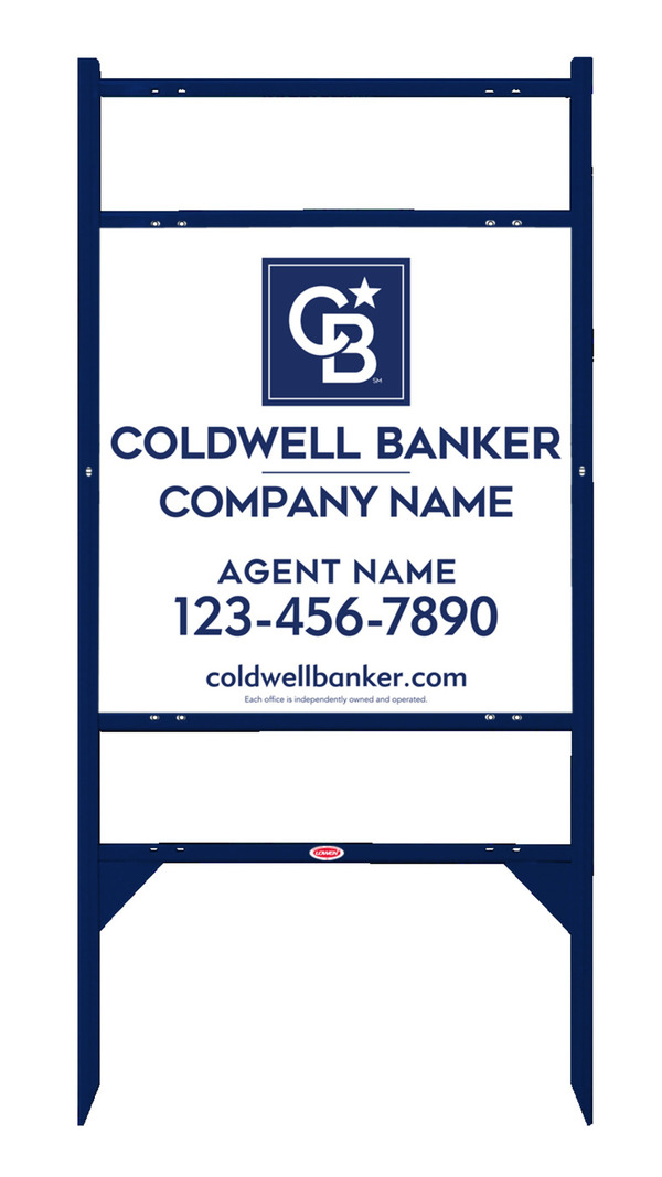 Angle Iron Frame w 2 Rider Inserts and Agent Sign Panel Unit, 24h x 24w, .040 Aluminum