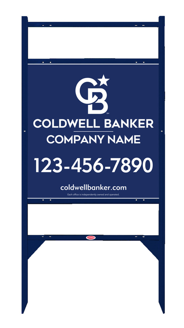 Angle Iron Frame w 2 Rider Inserts and Office Sign Panel Unit, 24h x 24w, .040 Aluminum