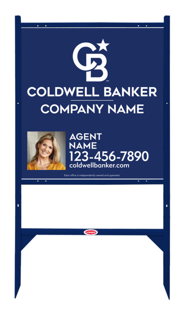 Angle Iron Frame and Agent Photo Sign Panel Unit, 25h x 24w, 3MM Aluminum Composite