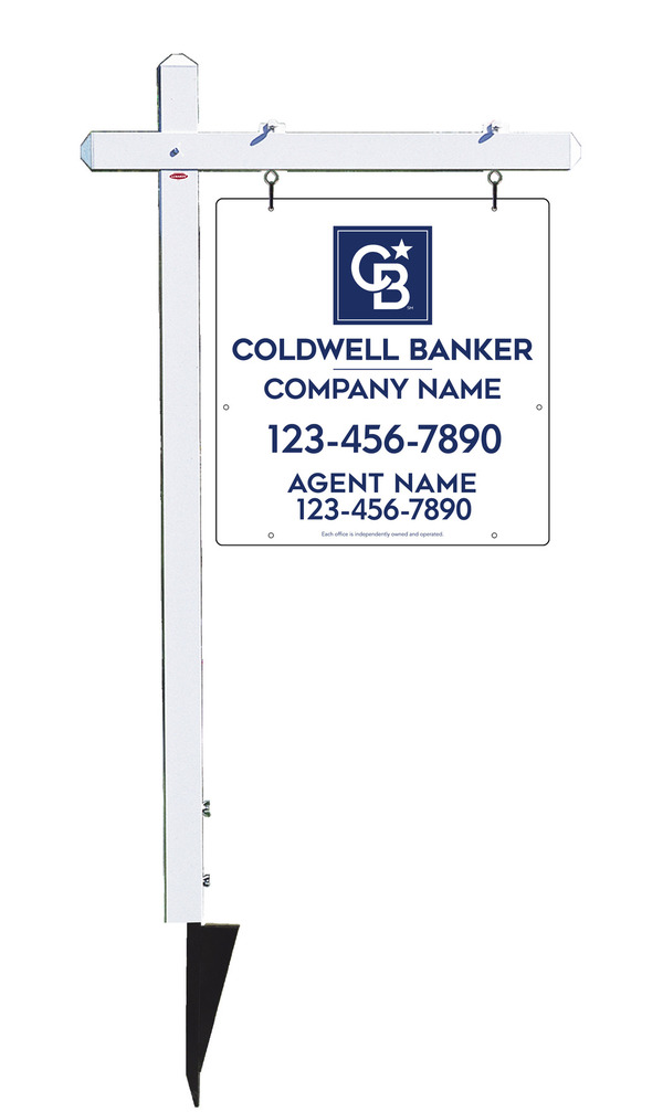 Sign Post and Agent Sign Panel Unit, 25h x 24w, .063 Aluminum