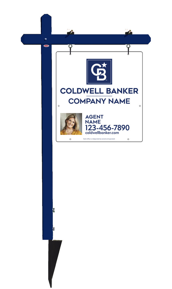 Sign Post and Agent Photo Sign Panel Unit, 25h x 24w, .063 Aluminum