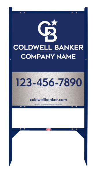 Angle Iron Frame and Office Sign Panel Unit, 30h x 24w, Brushed Aluminum Composite