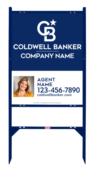 Angle Iron Frame and Agent Photo Sign Panel Unit, 30h x 24w, Steel