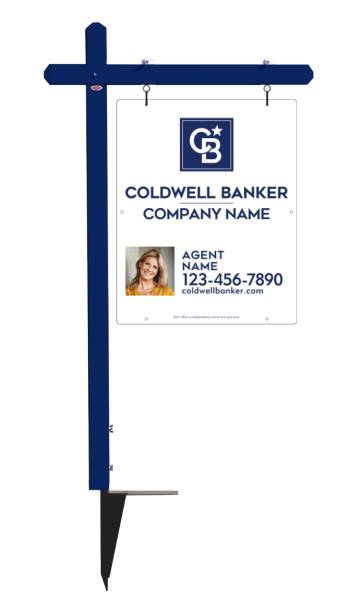 Sign Post and Agent Photo Sign Panel Unit, 30h x 24w, 3MM Aluminum Composite