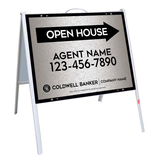 A-Frame and Agent Open House Sign Panel Unit, 18h x 24w, .050 Poly