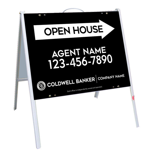 A-Frame and Agent Open House Sign Panel Unit, 18h x 24w, .050 Poly