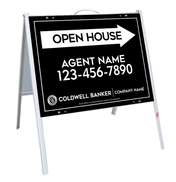 A-Frame and Agent Open House Sign Panel Unit, 18h x 24w, .050 Poly