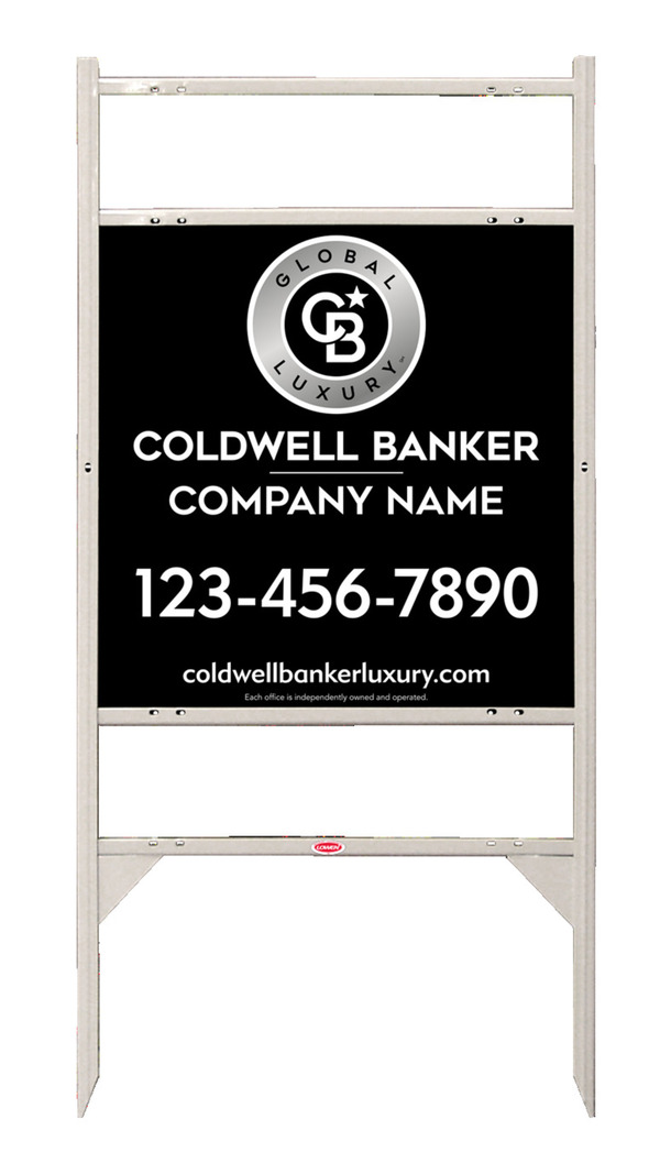 Angle Iron Frame w 2 Rider Inserts and Office Sign Panel Unit, 24h x 24w, .040 Aluminum