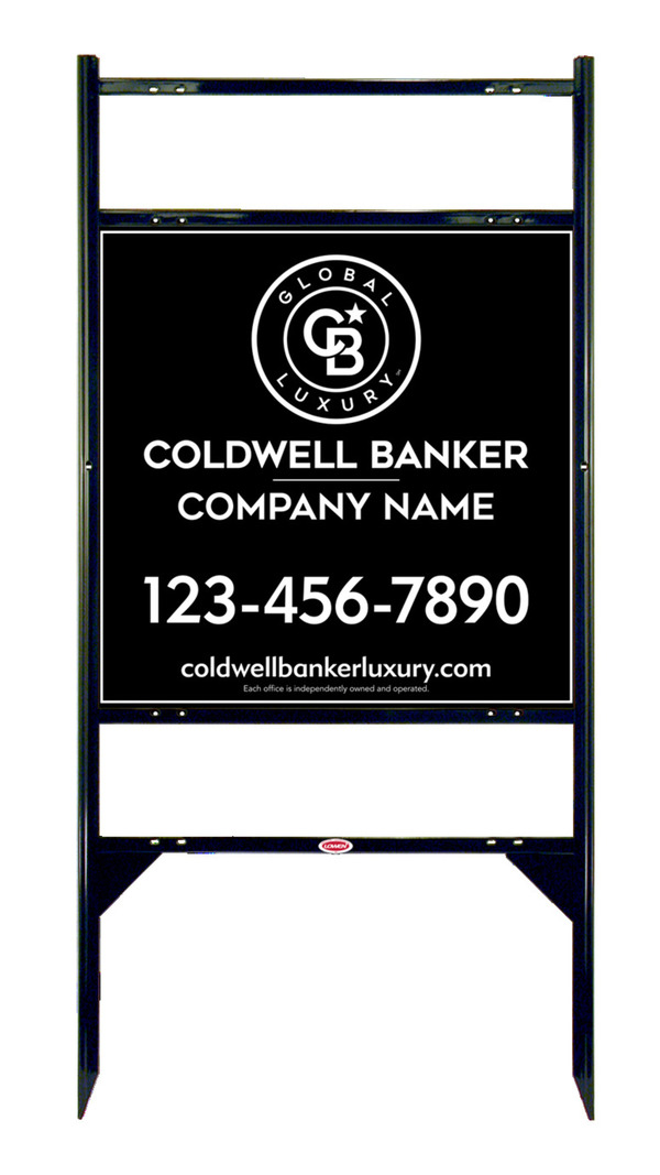 Angle Iron Frame w 2 Rider Inserts and Office Sign Panel Unit, 24h x 24w, .040 Aluminum