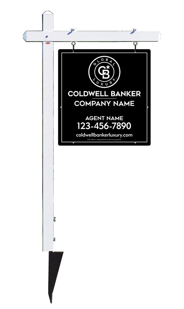 Sign Post and Agent Sign Panel Unit, 25h x 24w, .063 Aluminum