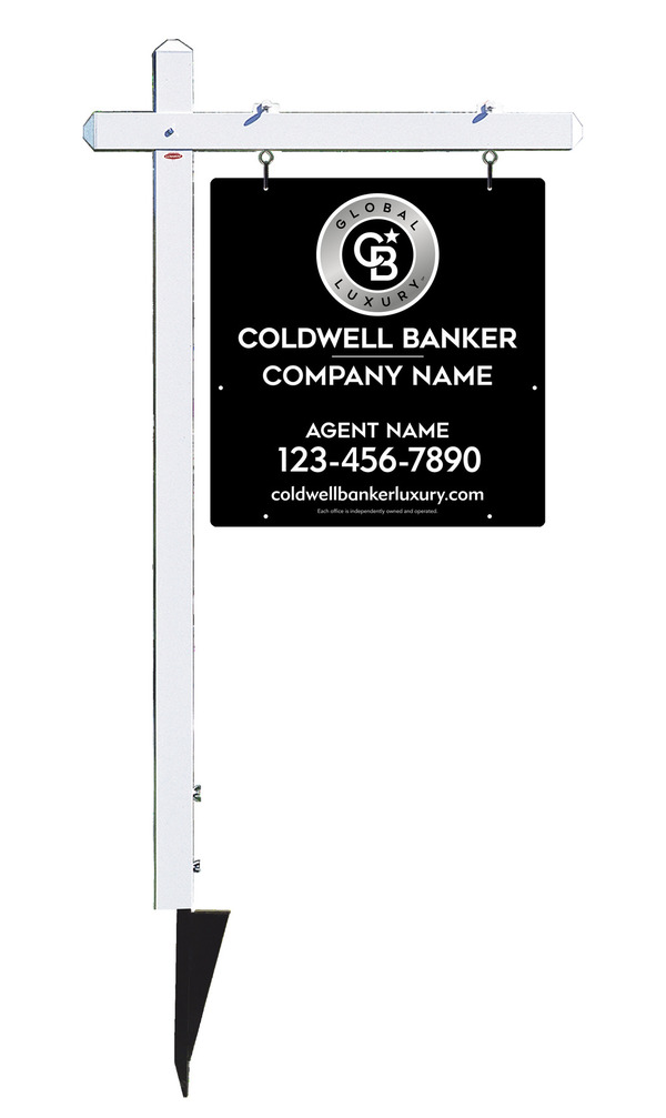 Sign Post and Agent Sign Panel Unit, 25h x 24w, .063 Aluminum