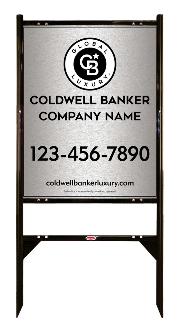 Angle Iron Frame and Office Sign Panel Unit, 30h x 24w, Brushed Aluminum Composite
