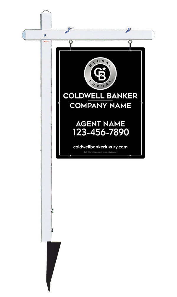 Sign Post and Agent Sign Panel Unit, 30h x 24w, .063 Aluminum