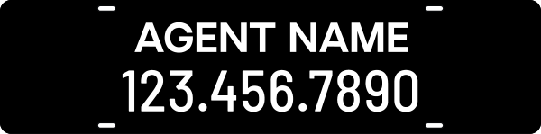 Agent Name Sign Rider, 6h x 24w, Steel