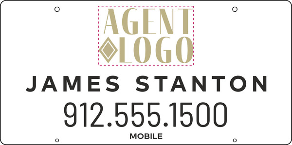 Hanging Agent Logo Centric Sign Rider, 12h x 24w, 3mm Aluminum Composite