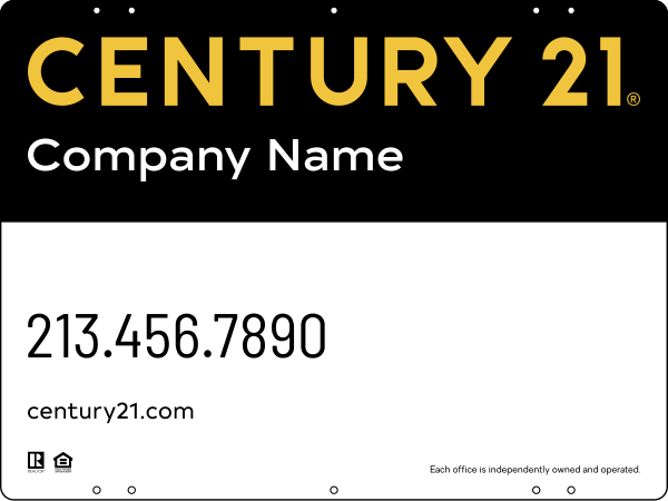 Steel Reflective Yard Panel 18x24 DF - Century 21 | Lowen Sign