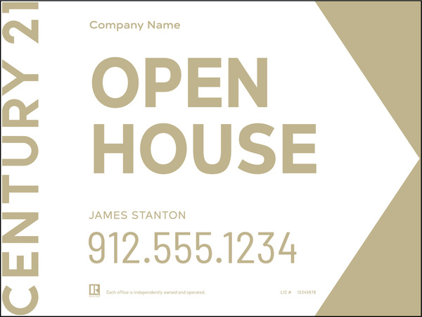 Directional OPEN HOUSE Sign Panel, Corrugated 4mm, 18h x 24w
