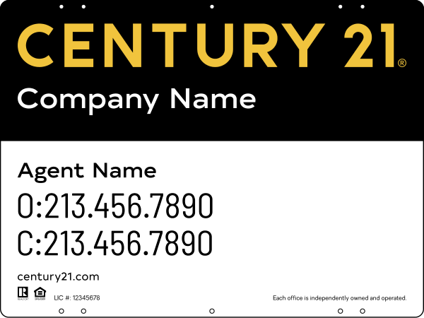 Steel Reflective Yard Panel 18x24 DF - Century 21 | Lowen Sign
