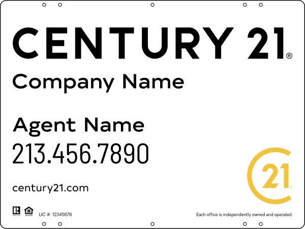 Steel Reflective Yard Panel 18x24 DF - Century 21 | Lowen Sign