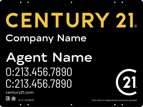 Steel Reflective Yard Panel 18x24 DF - Century 21 | Lowen Sign