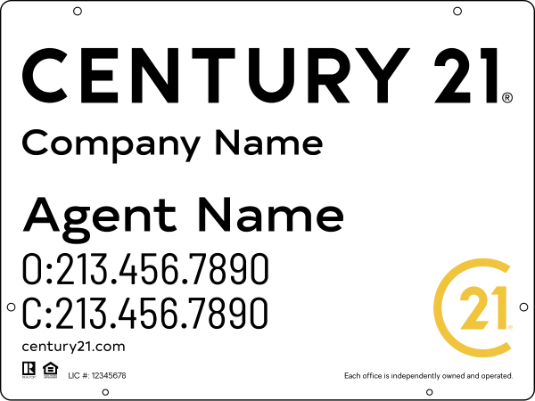 Steel Reflective Hanging Panel 18x24 - Century 21 | Lowen Sign