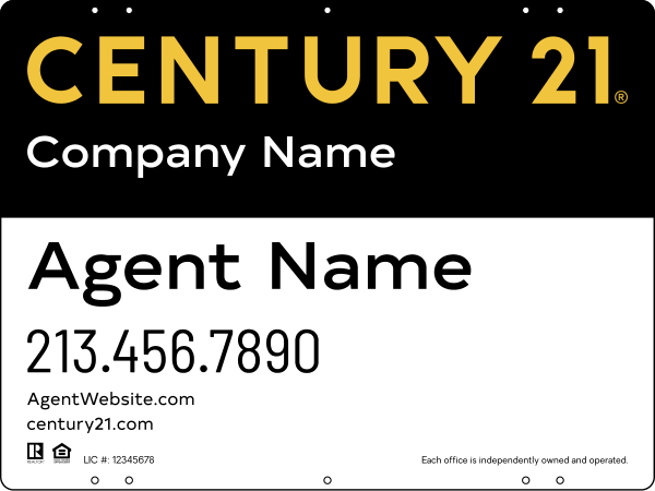 Steel Reflective Yard Panel 18x24 DF - Century 21 | Lowen Sign