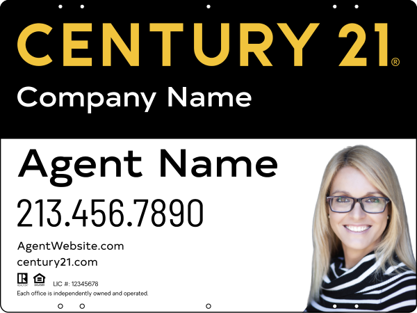 Steel Yard Sign Panel 18x24 DF - Century 21 | Lowen Sign
