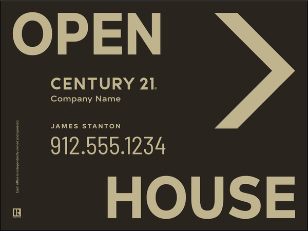 Directional OPEN HOUSE Sign Panel, Corrugated 4mm, 18h x 24w