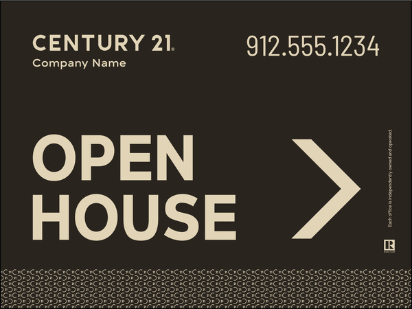 Directional OPEN HOUSE Sign Panel, Corrugated 4mm, 18h x 24w